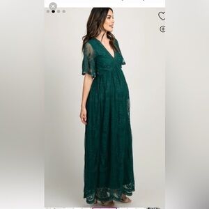 Pinkblush Green Lace Maxi Dress